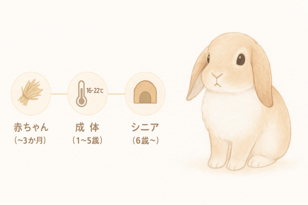 うさぎの成長段階のイメージ画像